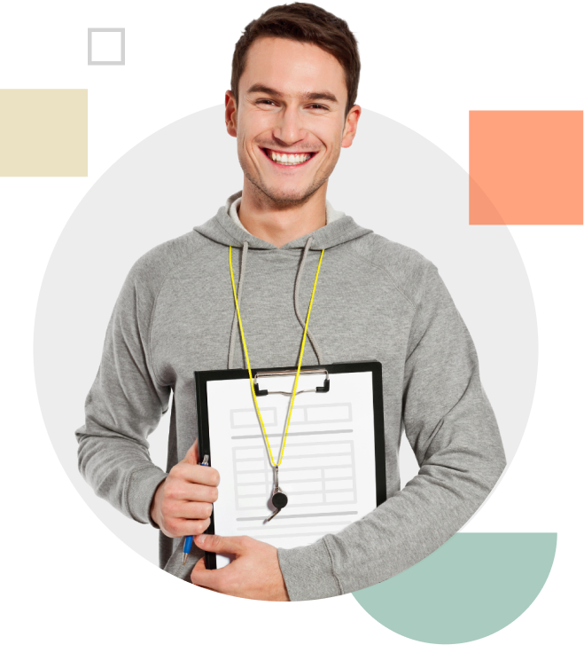 Happy person holding a checklist